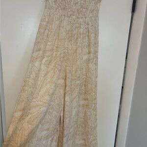 American Eagle Outfitters Cream Textured jumpsuit